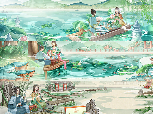 618大促x端午 卢正浩品牌视觉插画展示