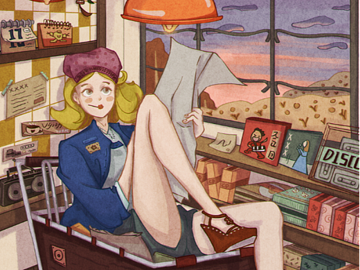 原创插画/复古CD店