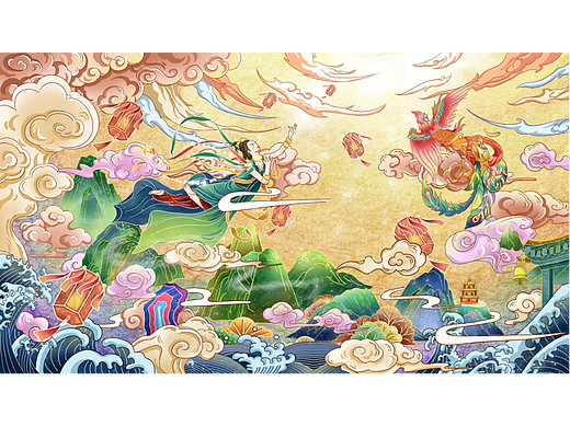 飞天国风插画