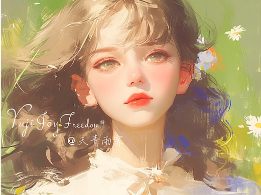 油畫風 少女插畫 三（個人主頁-ZNjgzMDMzNTY=） - 藝術(shù)插畫 - 站酷設計師設計師LL原創(chuàng)素材 - 站酷ZCOOL