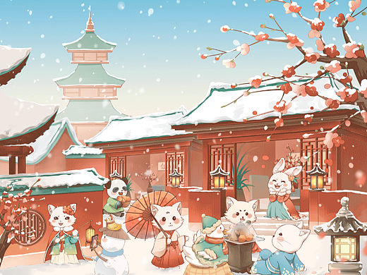 红墙飞雪