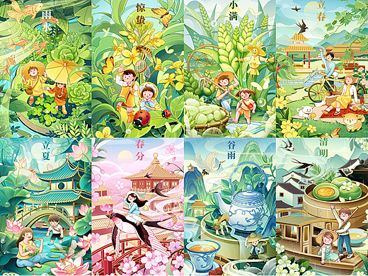 华润2022年24节气插画        春季篇
