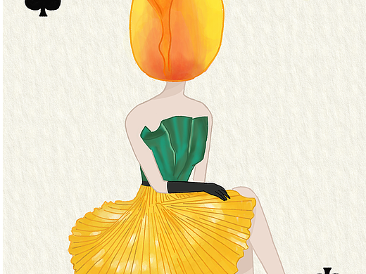 花朵拟人扑克牌 穿搭系列插画（一）