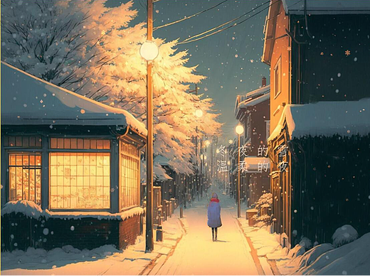 冬夜的雪，温柔的夜