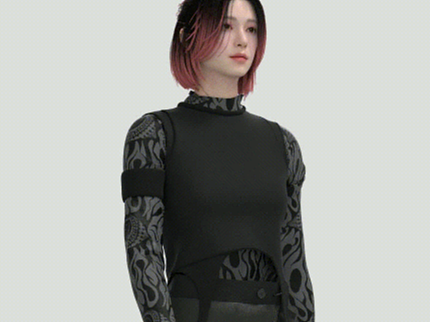 黑色机能虚拟服装