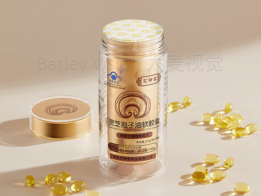 灵芝孢子胶囊拍摄/大麦商业摄影/电商全案制作
