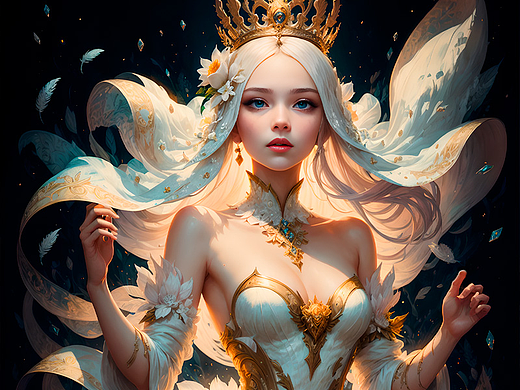 【AI绘画作品-57】花间的舞者