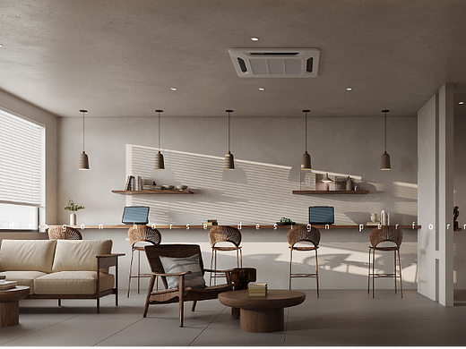 侘寂微水泥——白龙马效果图（个人主页-ZNjUyNTU1Mjg=） - 家装设计 - 站酷设计师效果图玲玲原创素材 - 站酷ZCOOL