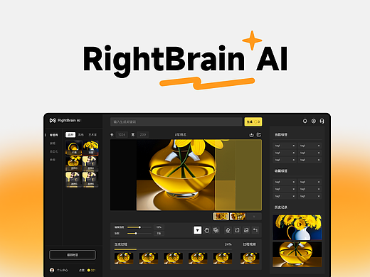「RightBrain AI」绘画生成平台web端/品牌设计总结