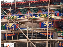 寺庙古建彩绘祠堂双龙戏珠
