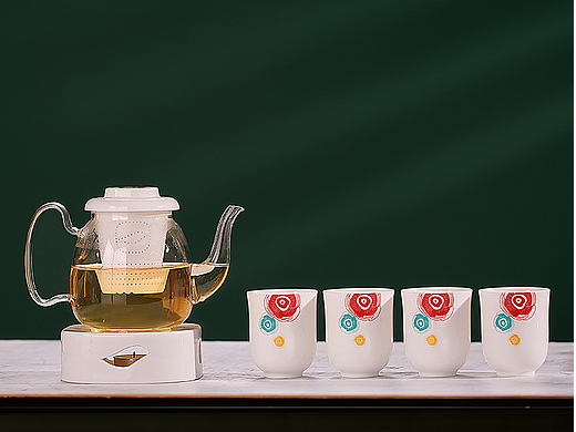 【原创陶瓷礼品】2018年年礼初心茶器系列-花茶套装