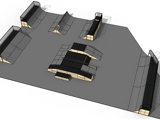 趣玩滑板场外场地道具设计-草图