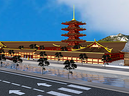 中国风街区场景渲染