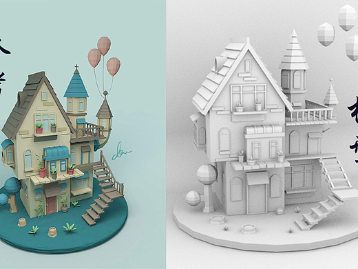 Maya-场景小房子模型制作教程。maya建模基础教程