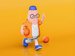 C4d练习-小猪IP建模