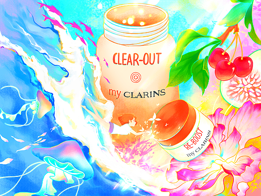 「好食肌長綻放」myCLARINS 相遇植愈世界（個人主頁-ZNjU3MjY0MTY=） - 海報 - 站酷設(shè)計師插畫師小夢原創(chuàng)素材 - 站酷ZCOOL
