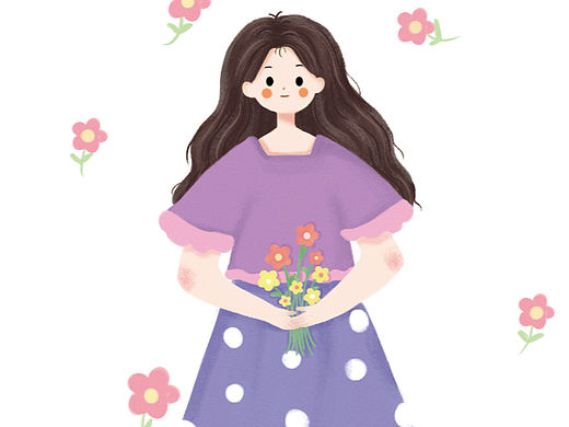 捧花的少女