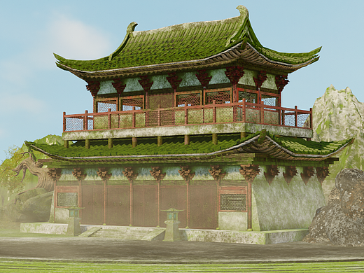 中国古建筑类型作品by Blende Eevee+Maya
