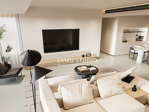 SAMU丨奶油風(fēng)客餐廳（個人主頁-ZNjUwNjA0MTY=） - 家裝設(shè)計 - 站酷設(shè)計師SAMU丨STUDIO原創(chuàng)素材 - 站酷ZCOOL