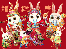 福禄寿国潮IP插画