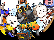 關于貓和音樂的插畫