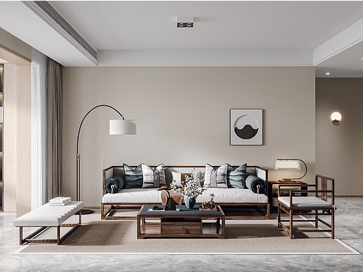 新中式溫馨小平層（個(gè)人主頁(yè)-ZNjE1NjA3OTY=） - 家裝設(shè)計(jì) - 站酷設(shè)計(jì)師阿昌繪萬(wàn)家原創(chuàng)素材 - 站酷ZCOOL