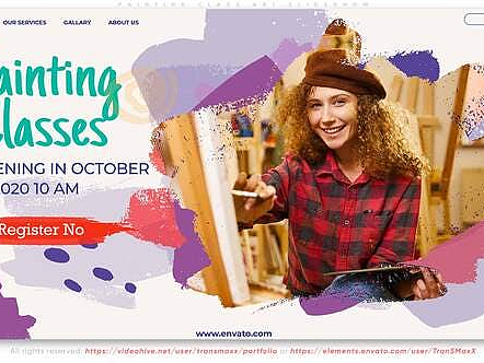 AE模板|多彩时尚动态图形画笔设计绘画课艺术美术片头