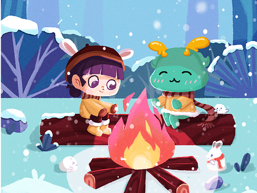 24节气大寒插画海报