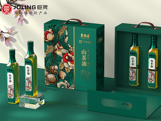 巨灵设计 x 麦陇香 | 精致大气复古插画山茶油包装设计