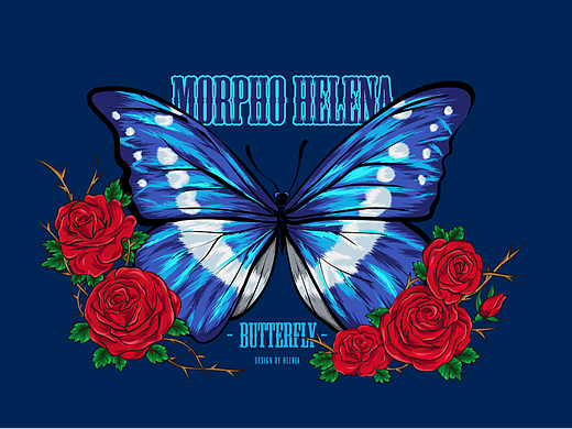 暗黑插画-海伦娜闪蝶