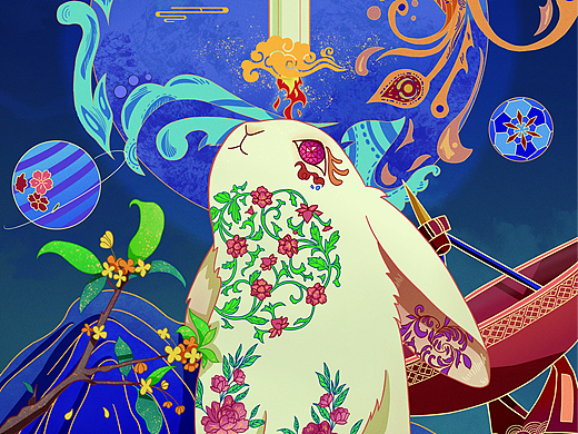 玉兔探月（个人主页-ZNjAwODc0ODA=） - 商业插画 - 站酷设计师小咪先生原创素材 - 站酷ZCOOL