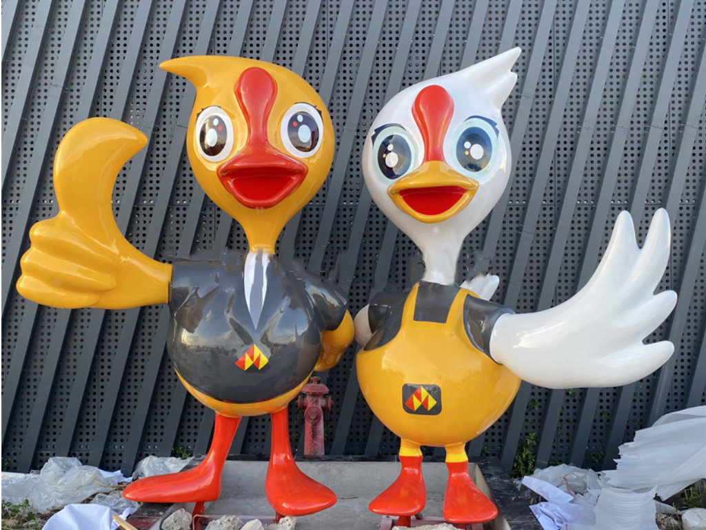 玻璃钢卡通鸭子雕塑