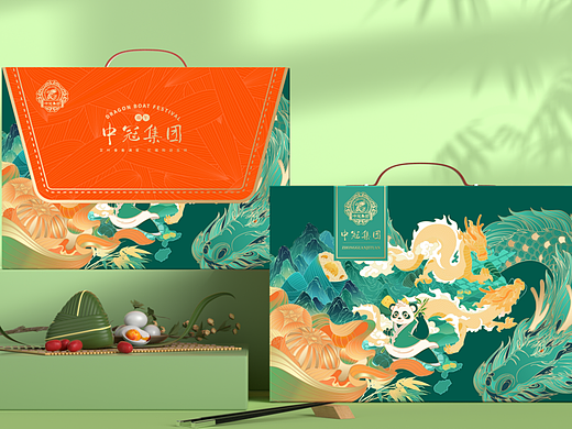 巨灵设计 x 中冠集团 | 国风插画端午粽子包装