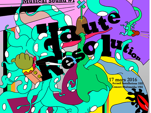插画海报—Haute Resolution声音艺术节—BEE TOGETHER