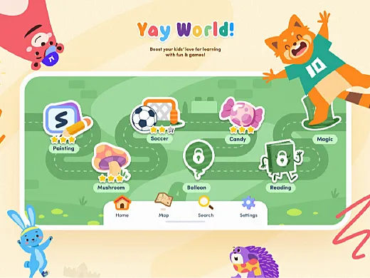 Yay World! 儿童教育应用——面向2-7岁幼儿的学习游戏
