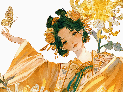 古风少女头像插画