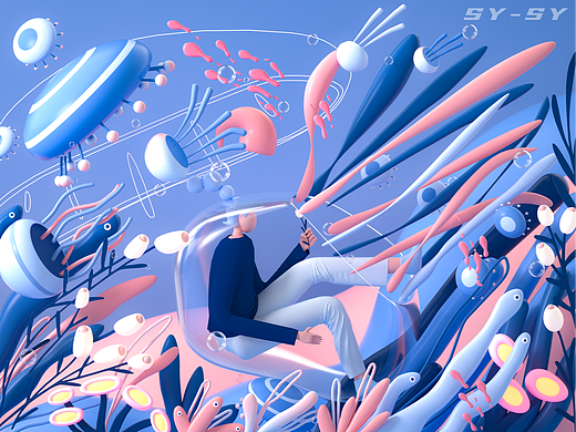 3D插画类-海洋与宇宙