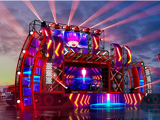 音乐节巡演车舞台小篷车路演