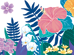 保溫杯裝飾插畫——花卉