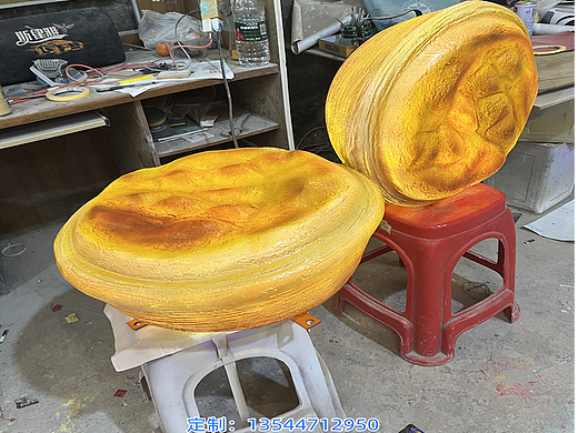 仿真蛋挞模型玻璃钢牛角包造型雕塑门头招牌灯箱定制