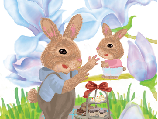 小兔子玉兰花园野餐