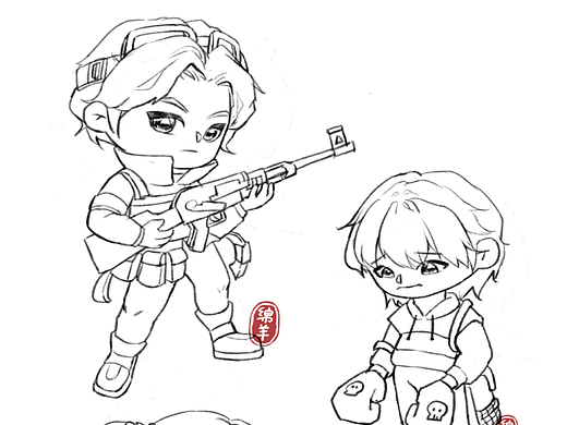 q版人物线稿2（个人主页-ZNjMxMDU4NjA=） - 儿童插画 - 站酷设计师绵羊好闲原创素材 - 站酷ZCOOL