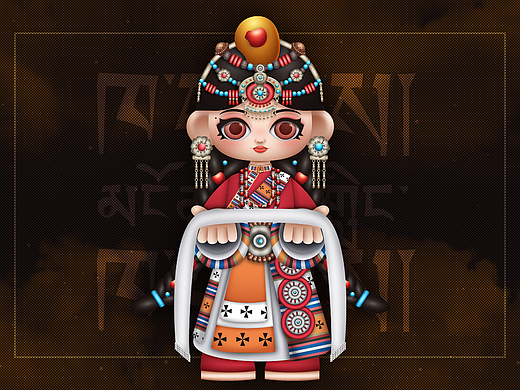 《献“哈达”的姑娘》（个人主页-ZNjY0NzkyMTI=） - IP形象 - 站酷设计师小糖a原创素材 - 站酷ZCOOL