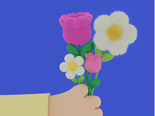 blender学习——送你一束花