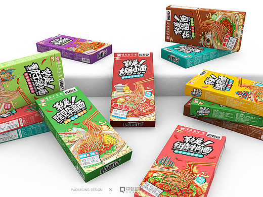 【食品包装】原创/手绘-周君记重庆小面包装设计