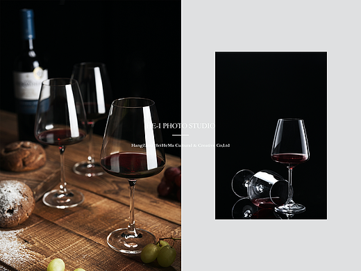 杭州产品摄影「捷克制造 玻璃红酒杯」黑和马
