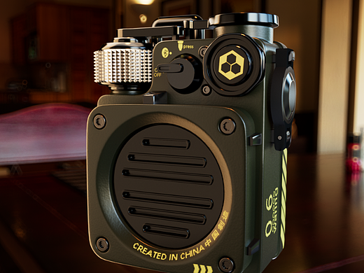 猫王音响建模+渲染贴图