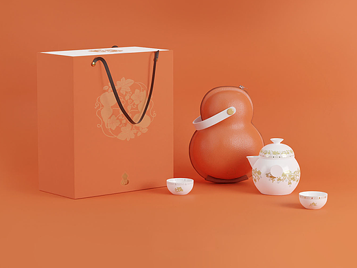 陶瓷文创礼品设计——便携茶具·福满多