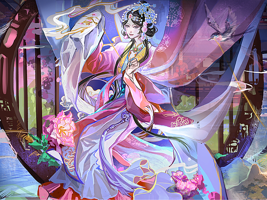 三国杀【一将成名-国潮典韵】薛灵芸-锦绣芳菲