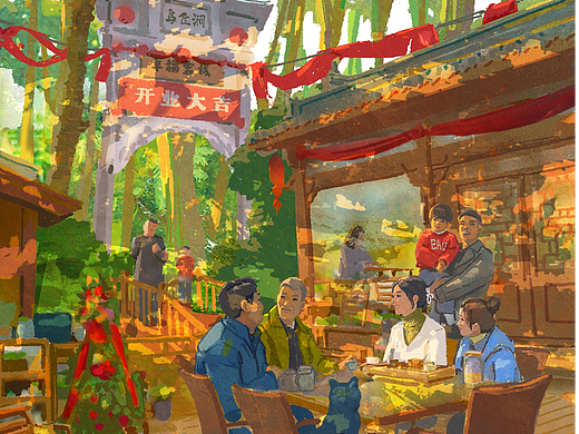 电视剧《幸福到万家》插画海报（个人主页-ZNjEwNzIyNjA=） - 商业插画 - 站酷设计师KinYip原创素材 - 站酷ZCOOL
